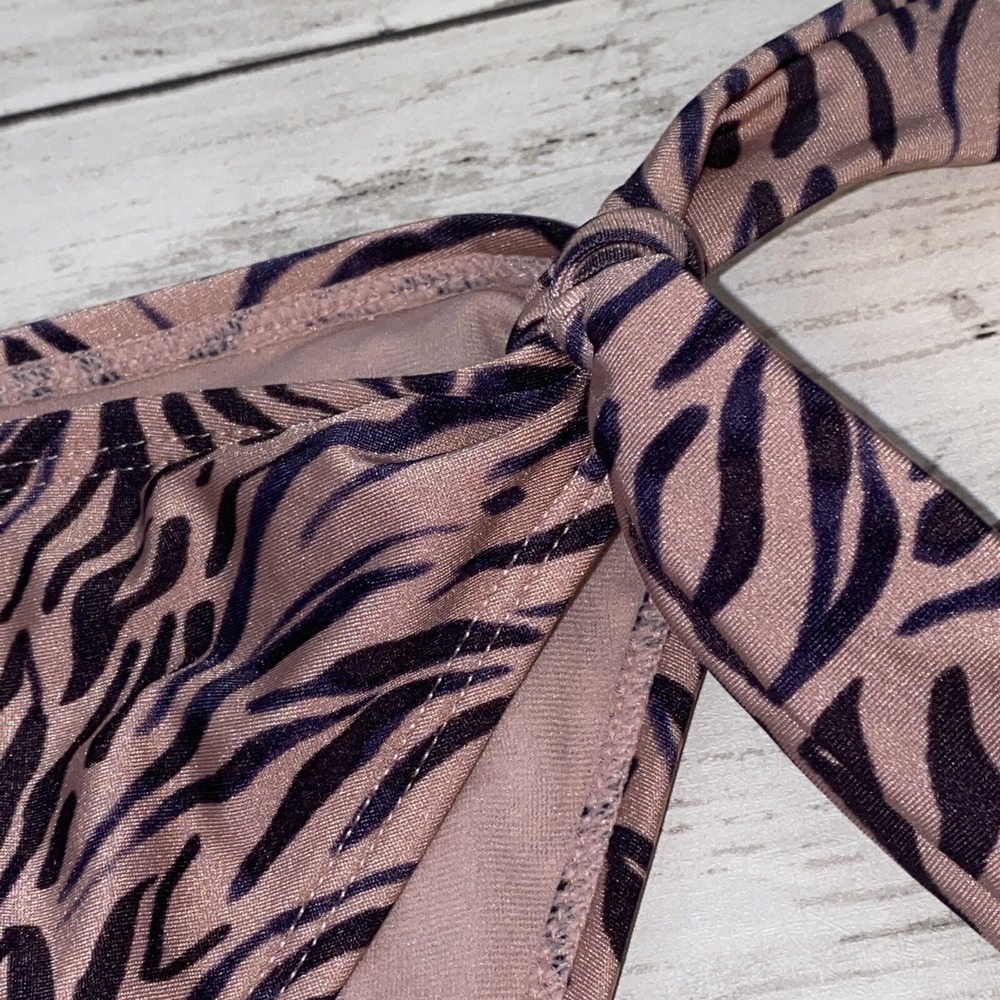 Xhilaration Bikini Bottom Womens XL Pink Zebra Mauve Animal Swim High Waist XL - Picture 2 of 6